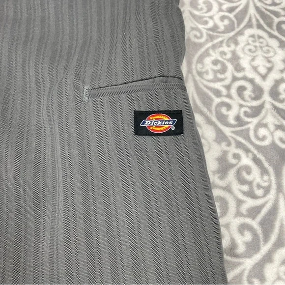dickies work shorts regular fit gray stripe twill high waist workwear mens 38x10 - Picture 4 of 7